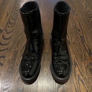 Black Patent Leather Boots - Stuart Weitzman
